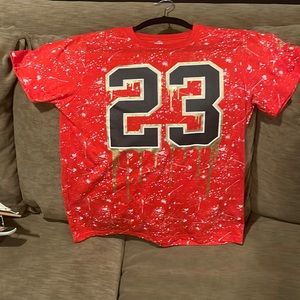 Boys Tshirt 23 red with gold outlining the black numbers